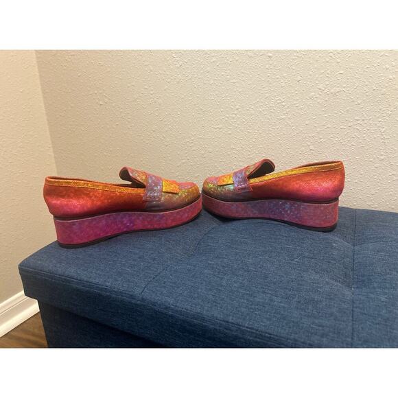 House of Holland Iridescent Rainbow Platform Loafers Women’s Size 6.5 / 37 - Picture 5 of 9